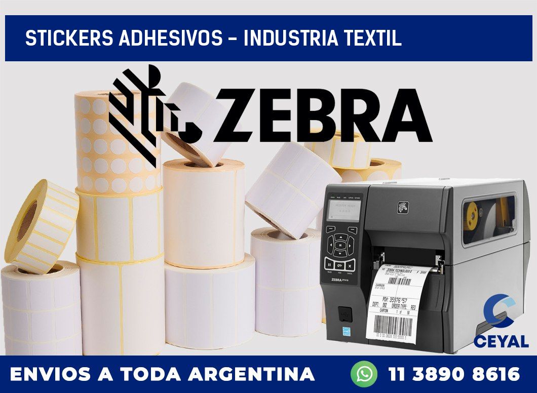 stickers adhesivos - Industria textil