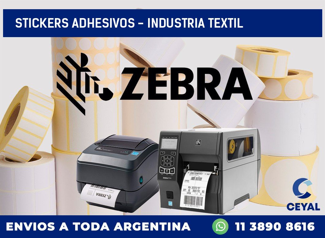 stickers adhesivos – Industria textil