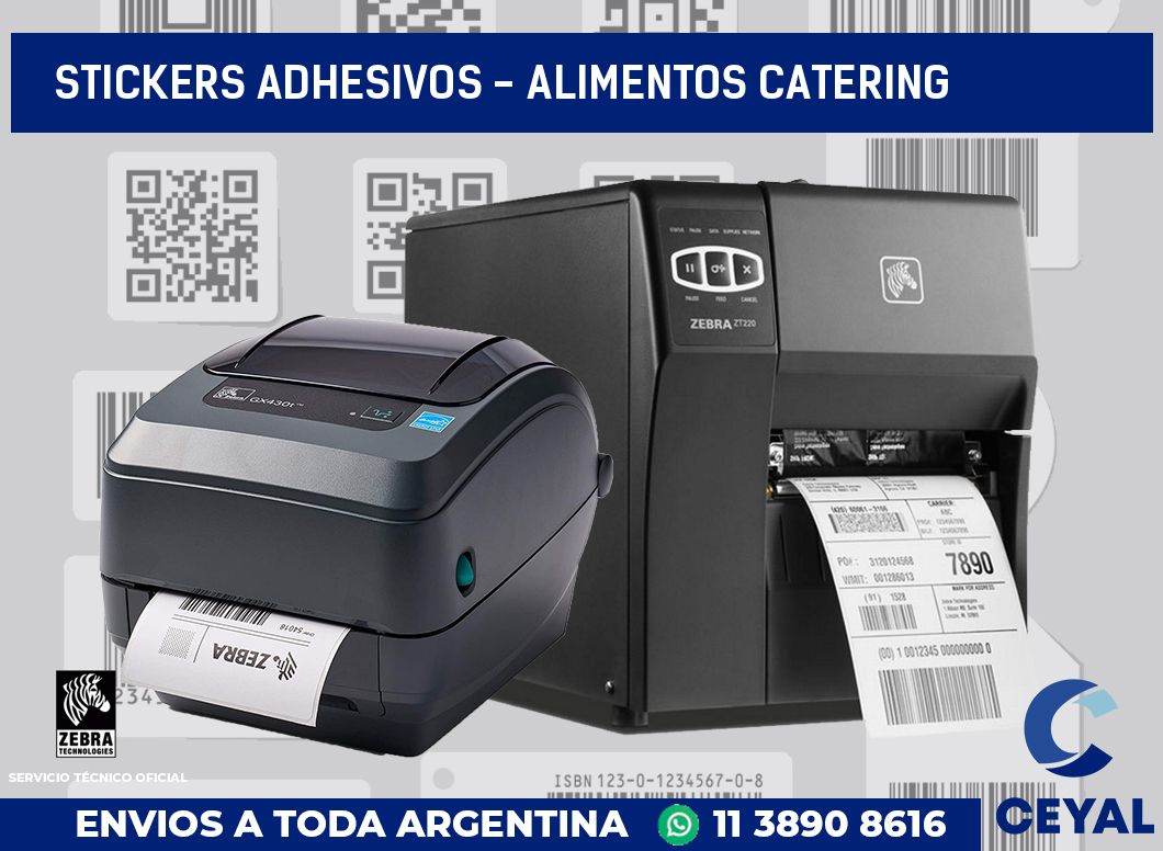 stickers adhesivos - alimentos catering