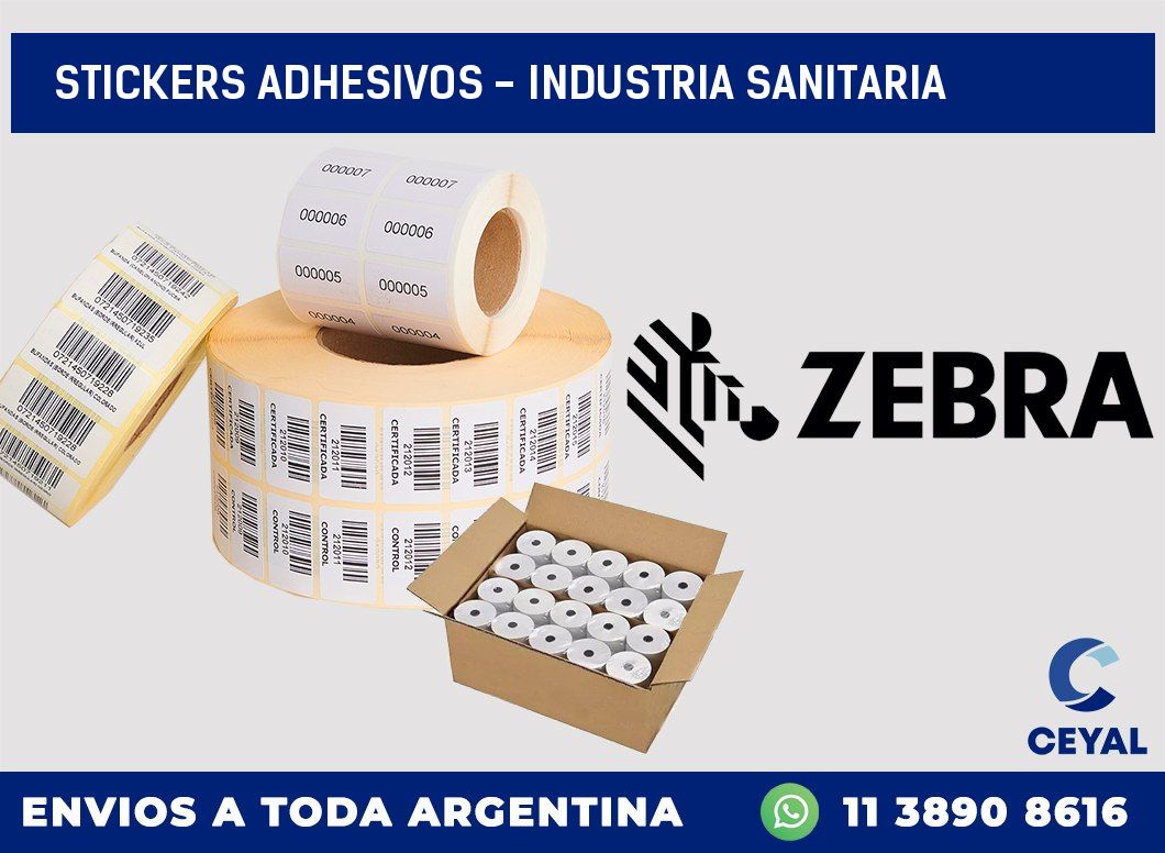 stickers adhesivos - industria sanitaria