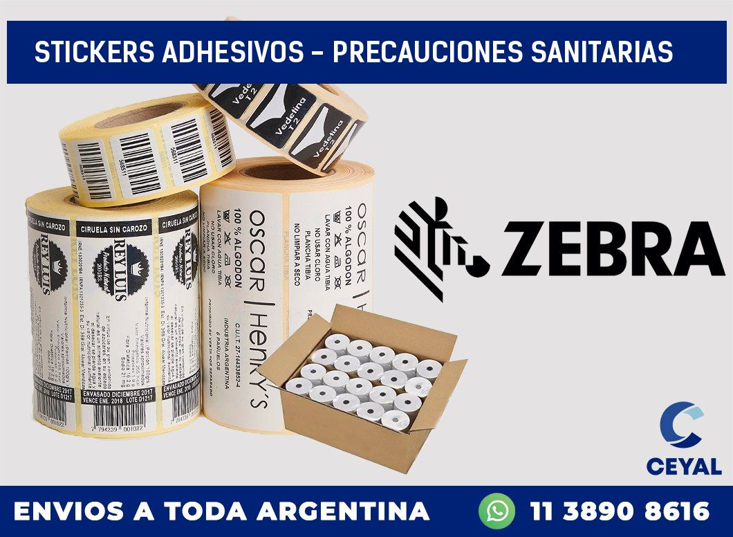 stickers adhesivos – precauciones sanitarias