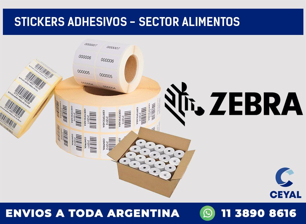 stickers adhesivos – sector alimentos