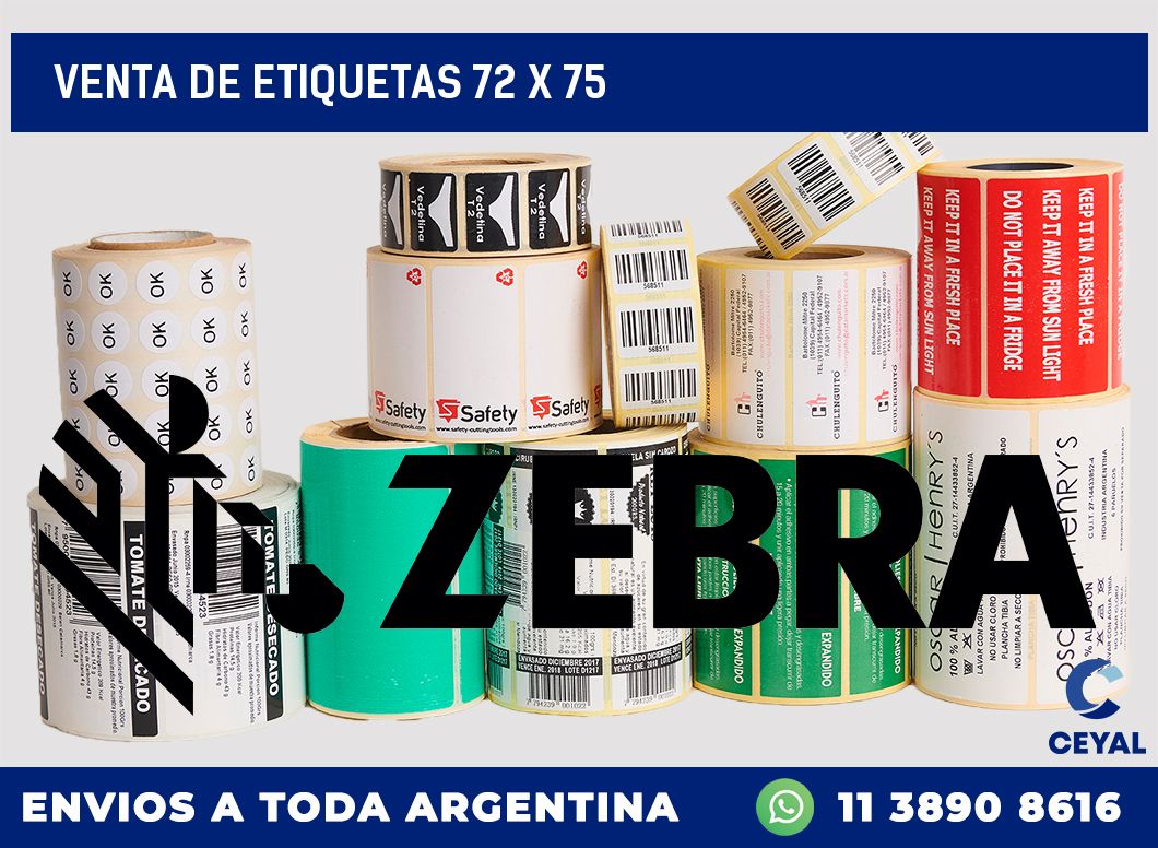 venta de etiquetas 72 x 75