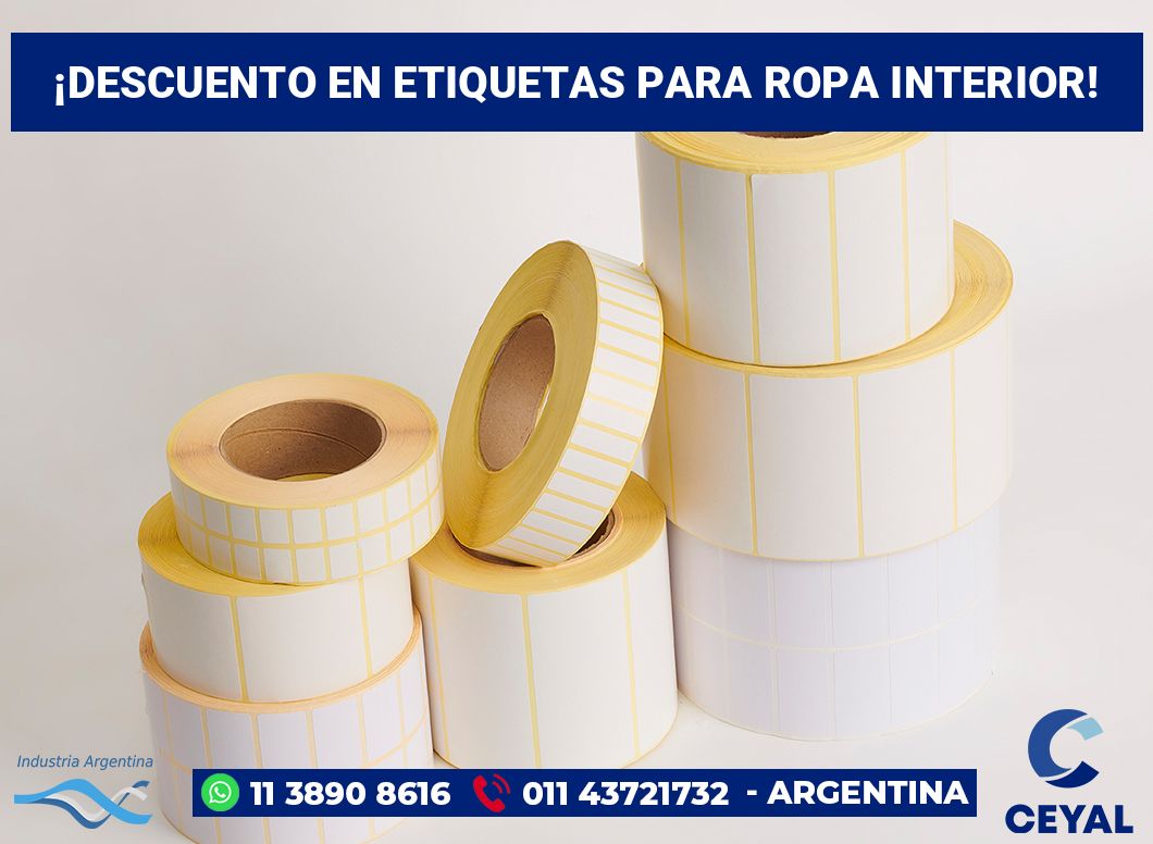 ¡Descuento en Etiquetas para Ropa Interior!