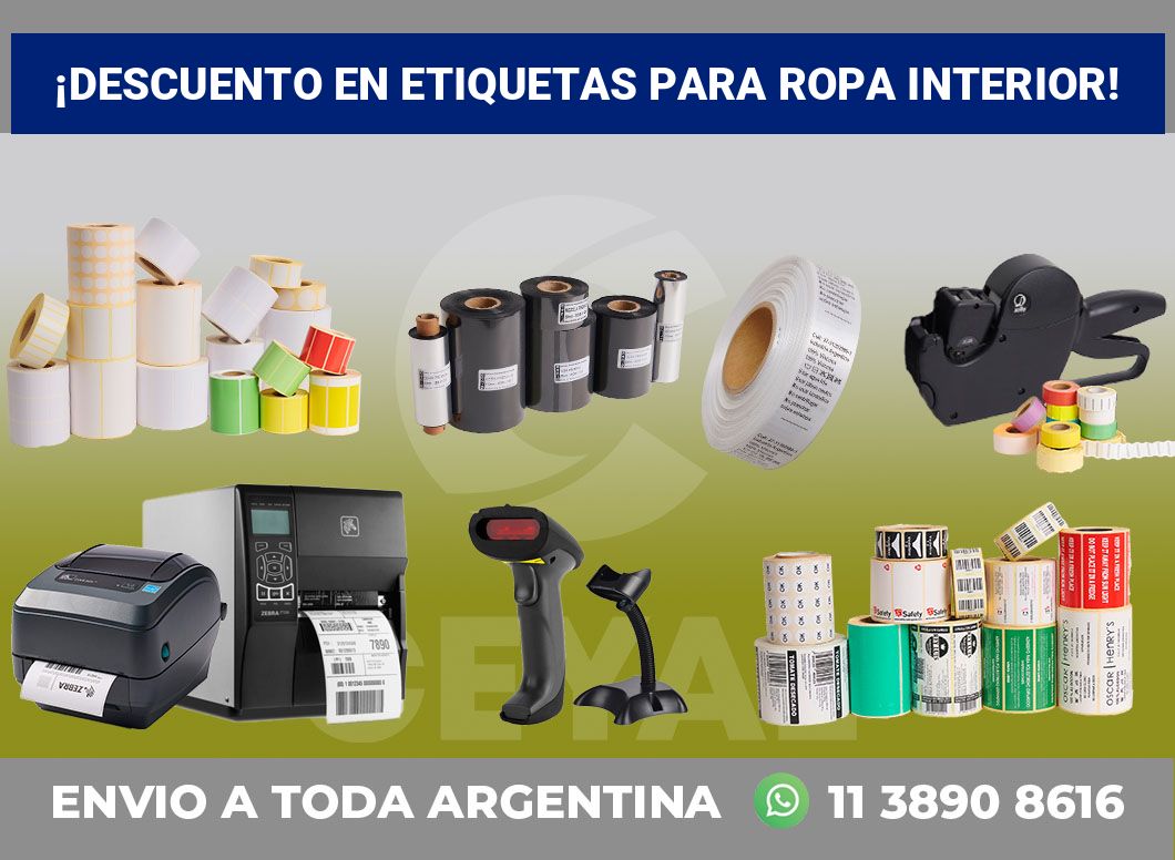 ¡Descuento en Etiquetas para Ropa Interior!