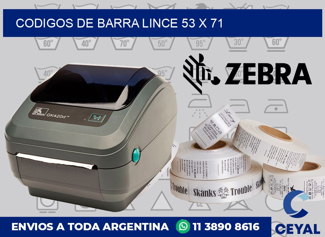 Codigos de barra Lince 53 x 71