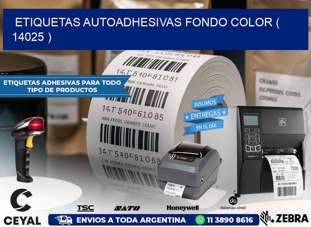 ETIQUETAS AUTOADHESIVAS FONDO COLOR ( 14025 )