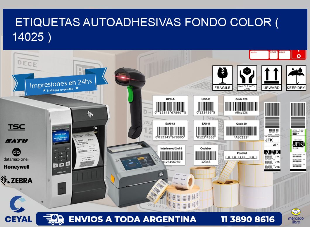 ETIQUETAS AUTOADHESIVAS FONDO COLOR ( 14025 )