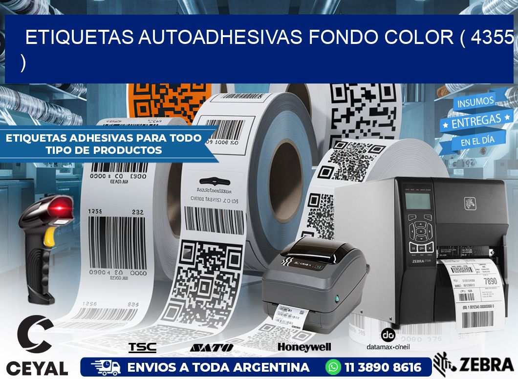 ETIQUETAS AUTOADHESIVAS FONDO COLOR ( 4355 )