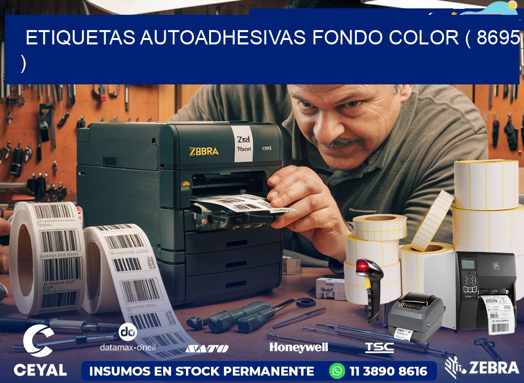 ETIQUETAS AUTOADHESIVAS FONDO COLOR ( 8695 )