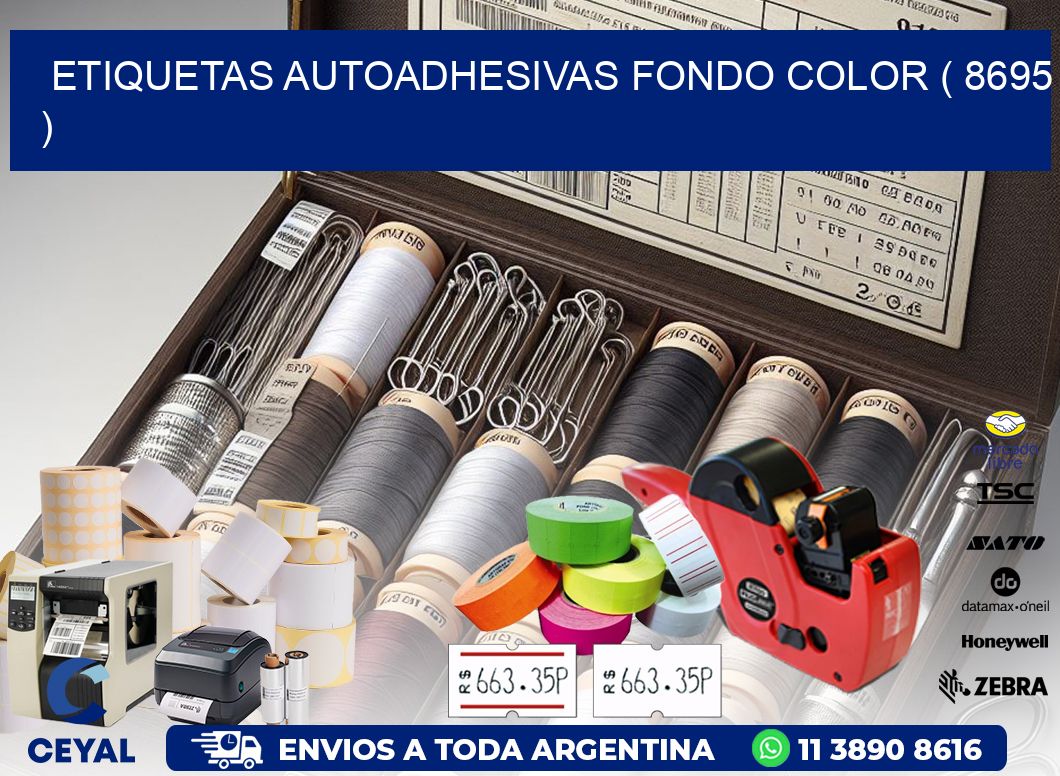 ETIQUETAS AUTOADHESIVAS FONDO COLOR ( 8695 )