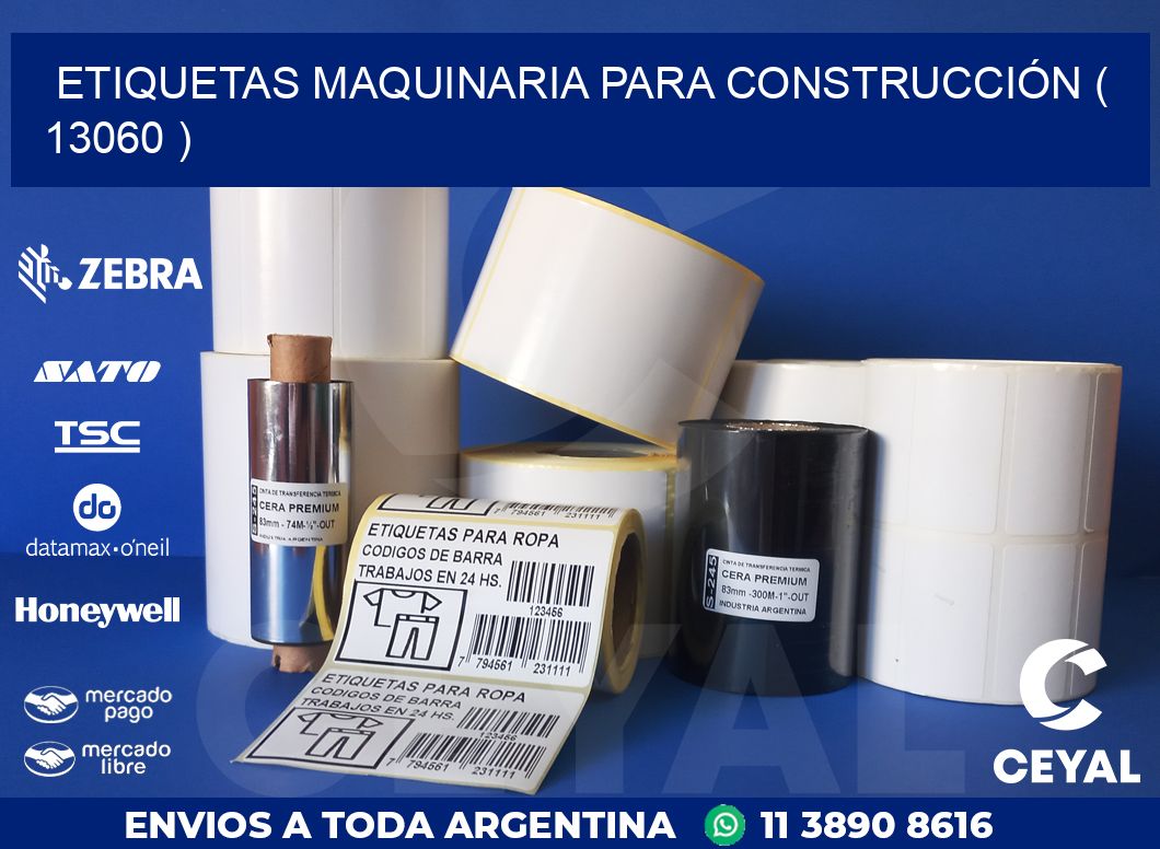 ETIQUETAS MAQUINARIA PARA CONSTRUCCIÓN ( 13060 )