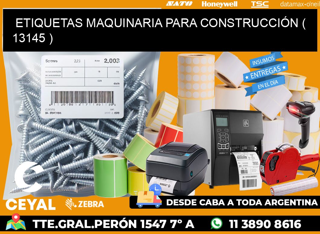 ETIQUETAS MAQUINARIA PARA CONSTRUCCIÓN ( 13145 )