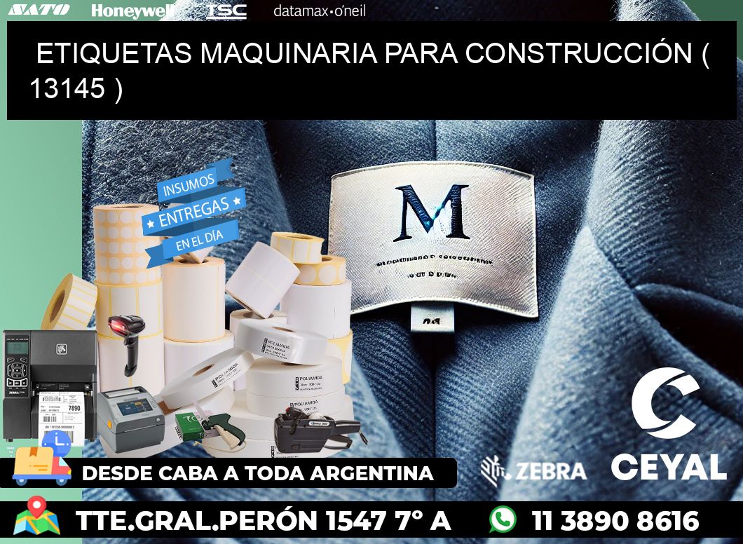 ETIQUETAS MAQUINARIA PARA CONSTRUCCIÓN ( 13145 )