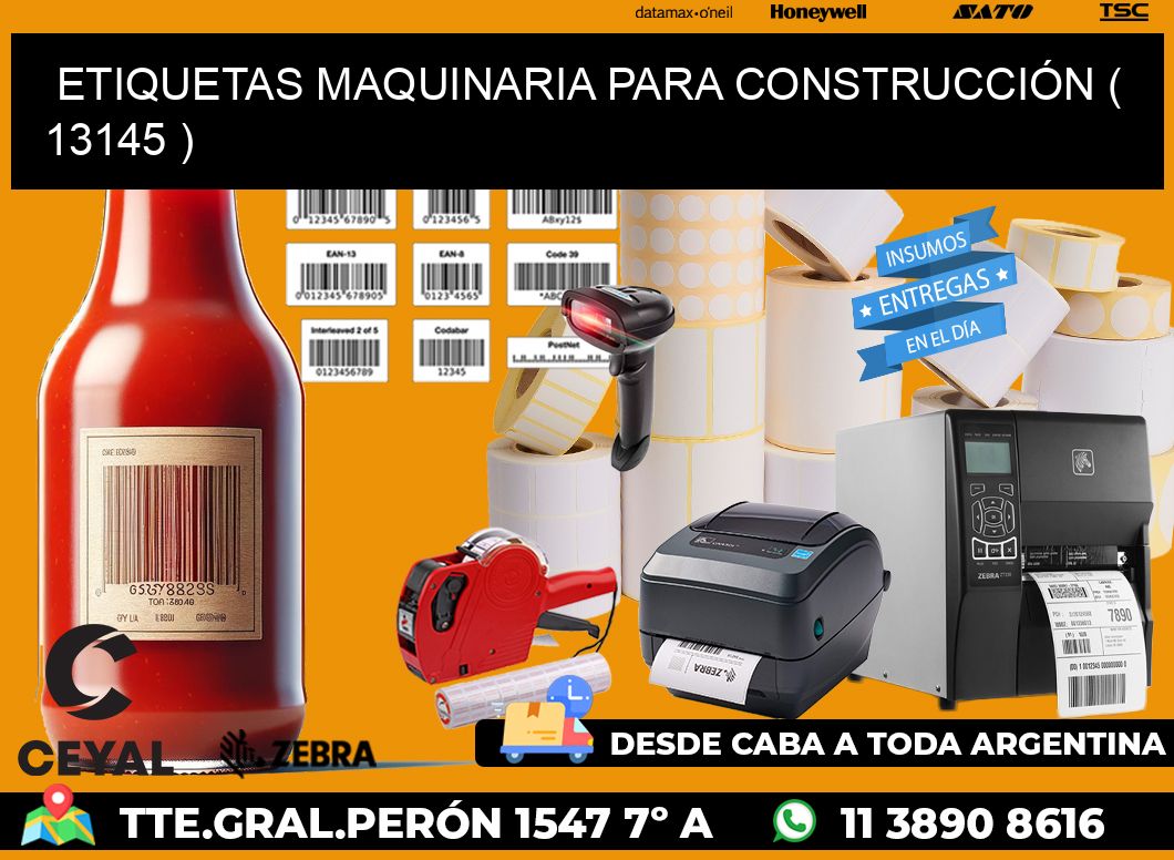 ETIQUETAS MAQUINARIA PARA CONSTRUCCIÓN ( 13145 )