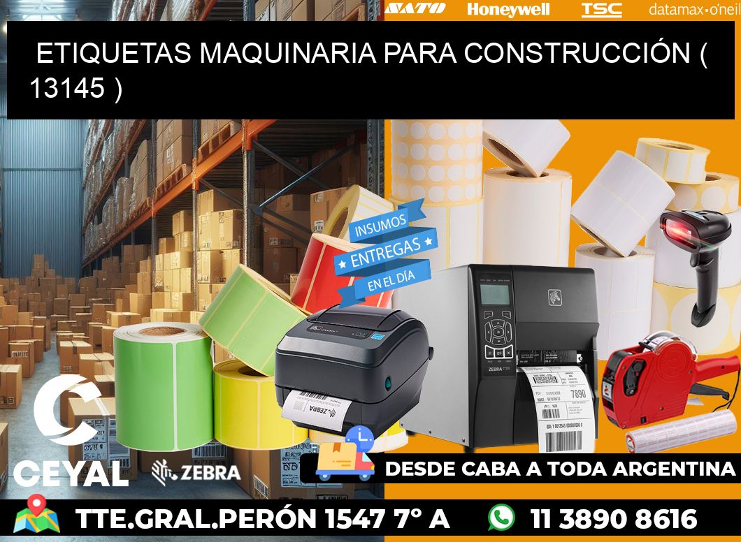 ETIQUETAS MAQUINARIA PARA CONSTRUCCIÓN ( 13145 )