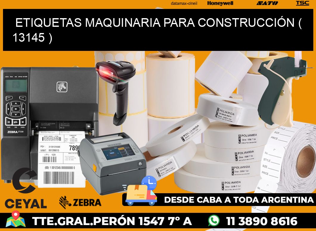 ETIQUETAS MAQUINARIA PARA CONSTRUCCIÓN ( 13145 )