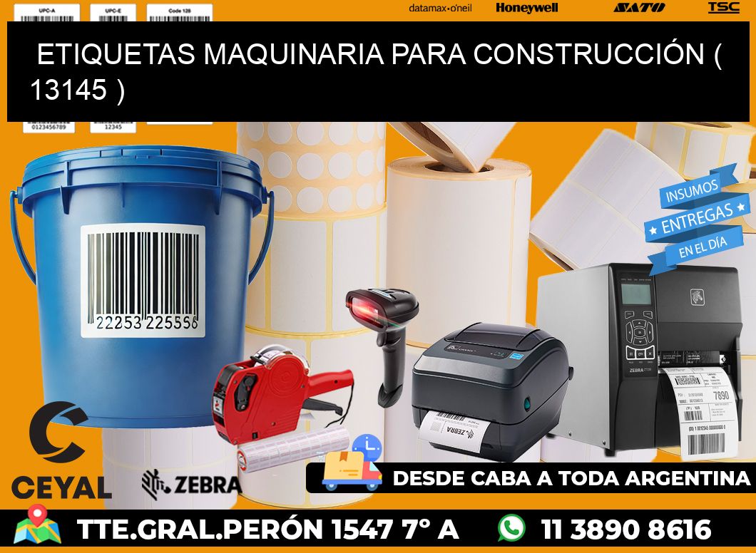 ETIQUETAS MAQUINARIA PARA CONSTRUCCIÓN ( 13145 )