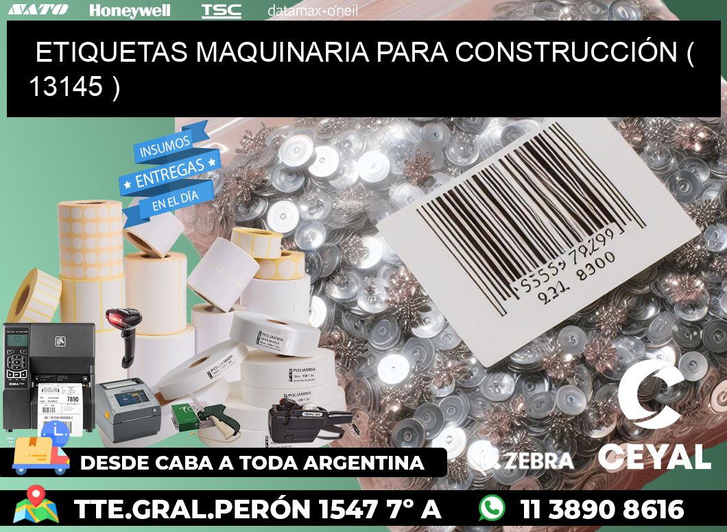 ETIQUETAS MAQUINARIA PARA CONSTRUCCIÓN ( 13145 )