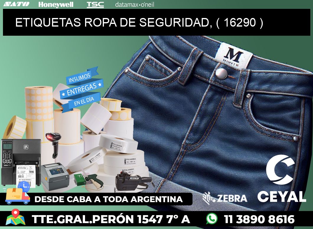 ETIQUETAS ROPA DE SEGURIDAD, ( 16290 )