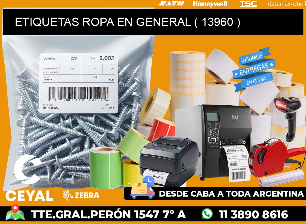 ETIQUETAS ROPA EN GENERAL ( 13960 )