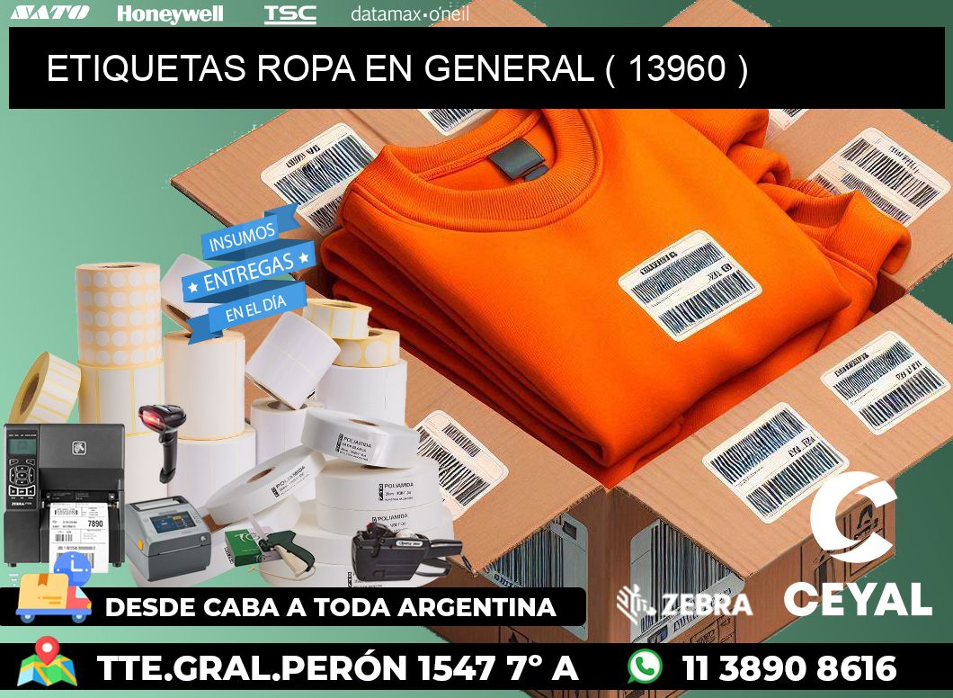 ETIQUETAS ROPA EN GENERAL ( 13960 )