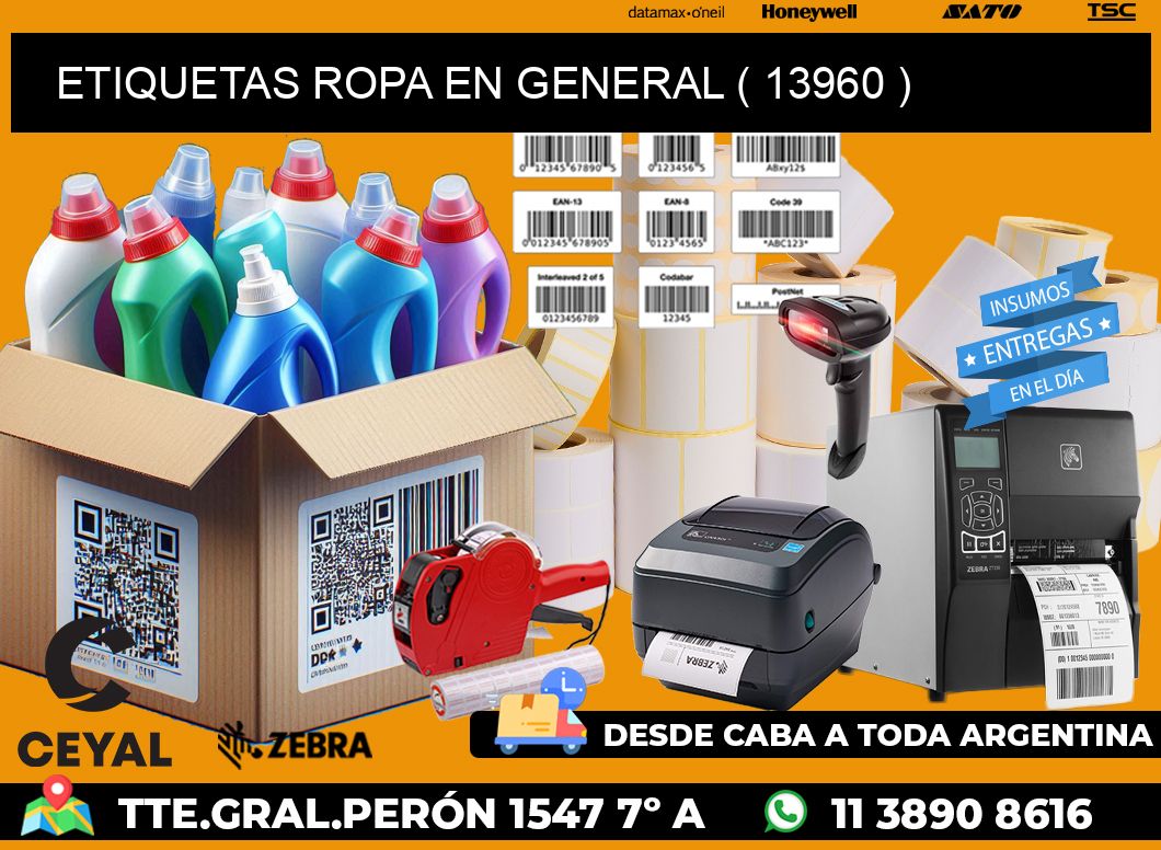 ETIQUETAS ROPA EN GENERAL ( 13960 )