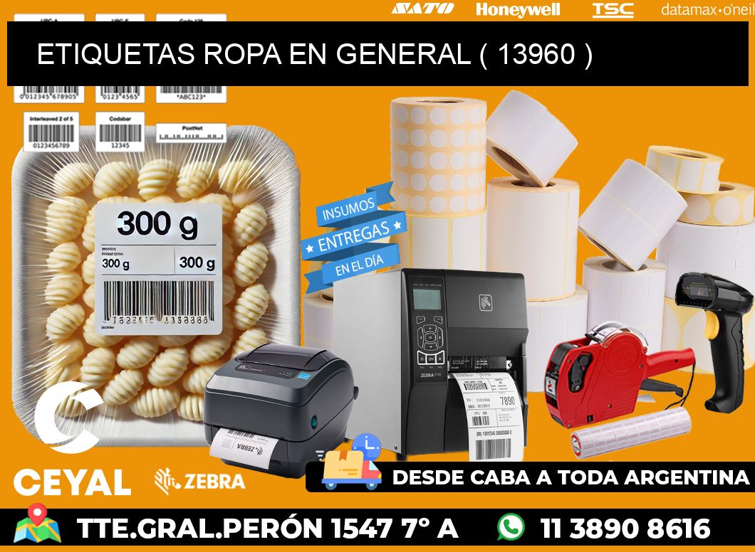 ETIQUETAS ROPA EN GENERAL ( 13960 )