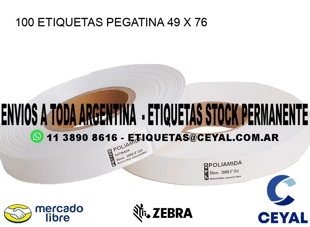 100 ETIQUETAS PEGATINA 49 x 76