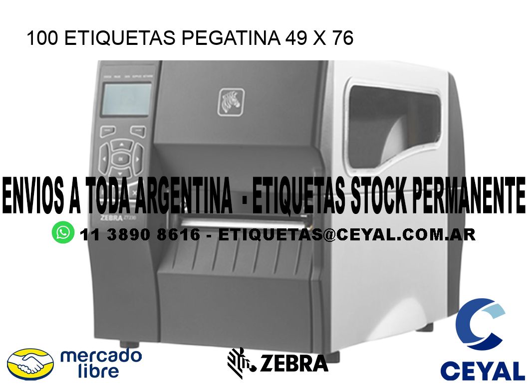 100 ETIQUETAS PEGATINA 49 x 76