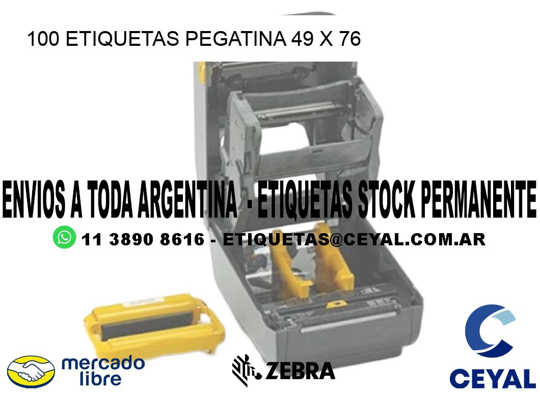 100 ETIQUETAS PEGATINA 49 x 76