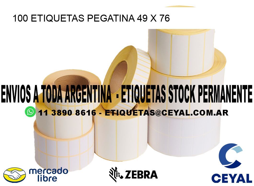 100 ETIQUETAS PEGATINA 49 x 76