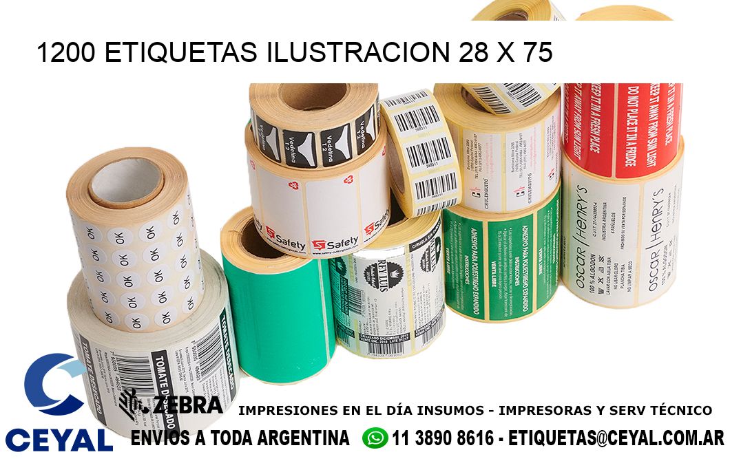 1200 ETIQUETAS ILUSTRACION 28 x 75