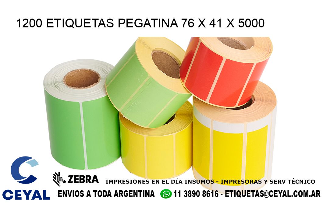 1200 ETIQUETAS PEGATINA 76 x 41 x 5000