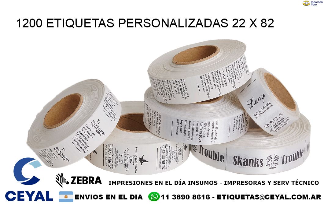 1200 ETIQUETAS PERSONALIZADAS 22 x 82