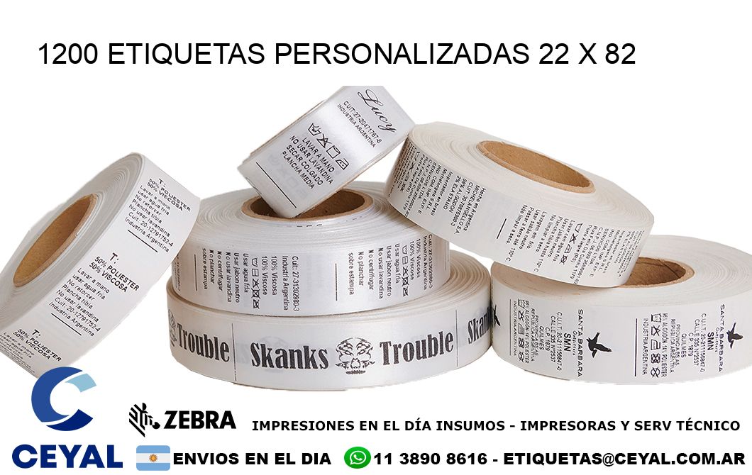 1200 ETIQUETAS PERSONALIZADAS 22 x 82