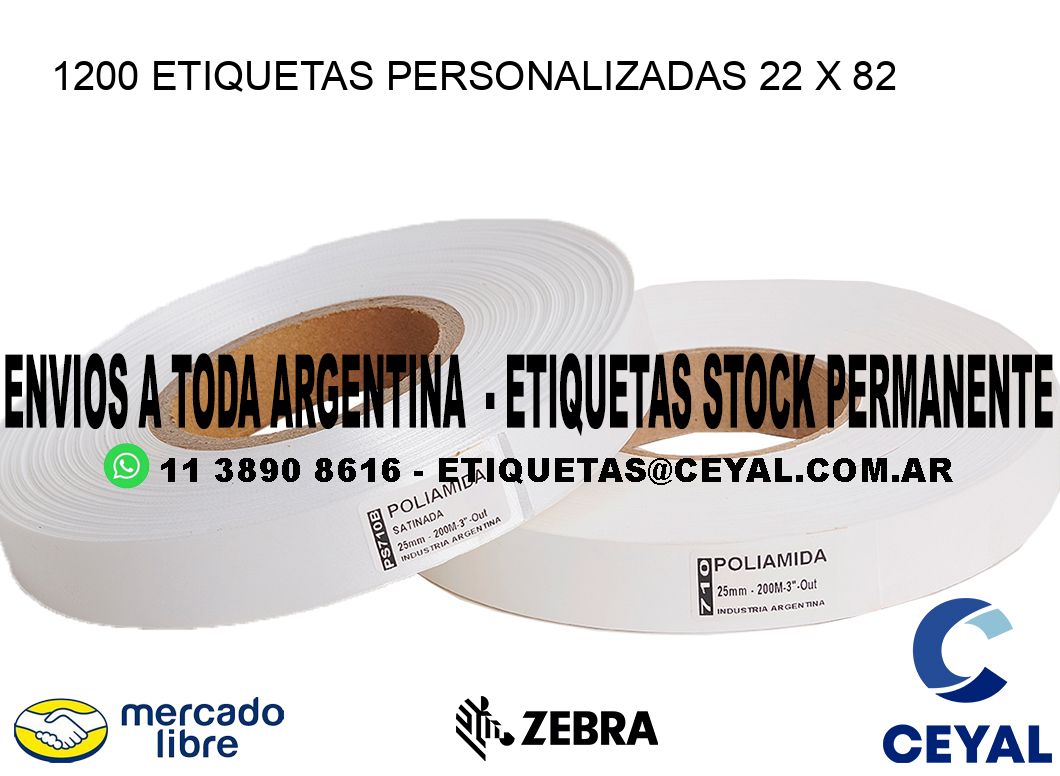 1200 ETIQUETAS PERSONALIZADAS 22 x 82