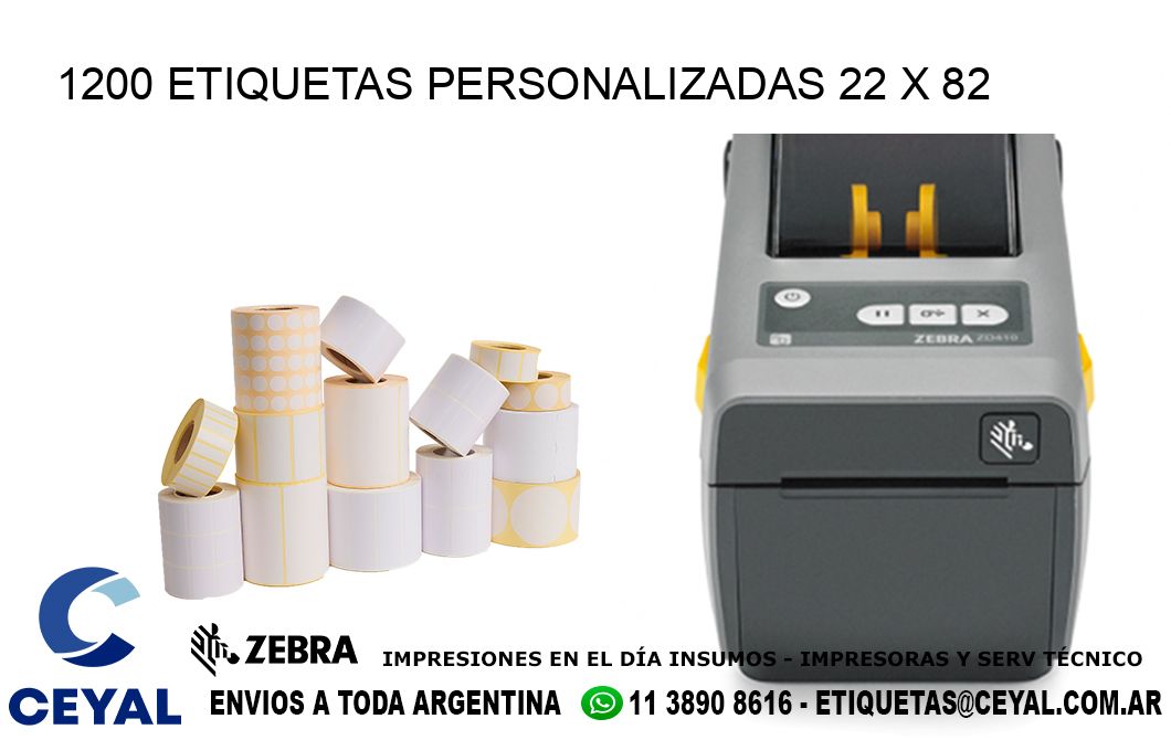 1200 ETIQUETAS PERSONALIZADAS 22 x 82