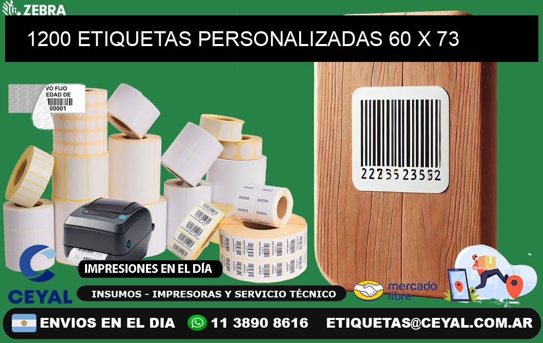 1200 ETIQUETAS PERSONALIZADAS 60 x 73