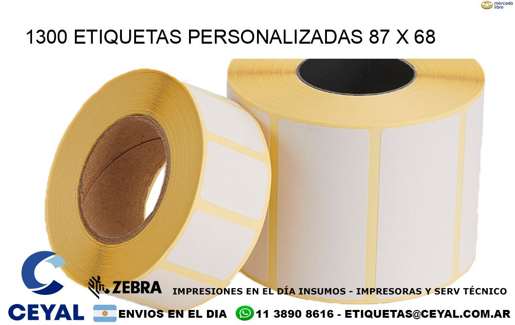 1300 ETIQUETAS PERSONALIZADAS 87 x 68