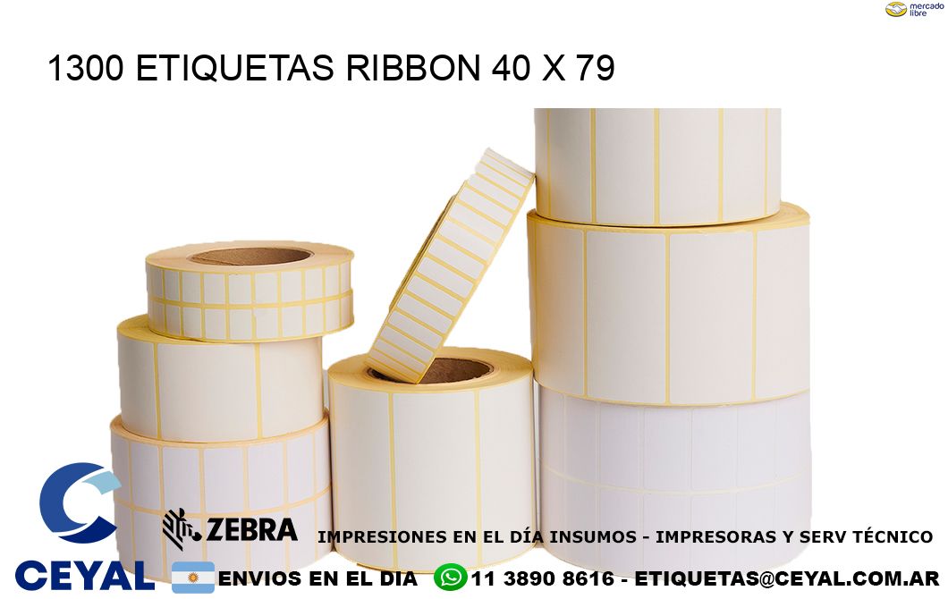 1300 ETIQUETAS RIBBON 40 x 79