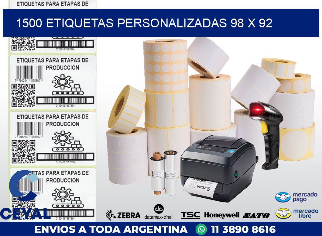 1500 ETIQUETAS PERSONALIZADAS 98 x 92