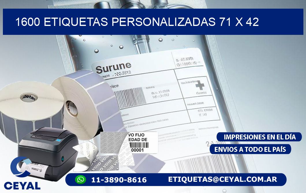 1600 ETIQUETAS PERSONALIZADAS 71 x 42