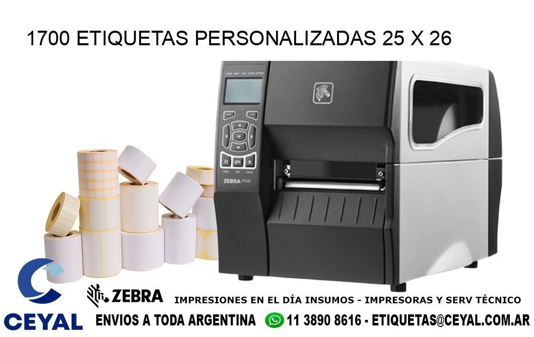 1700 ETIQUETAS PERSONALIZADAS 25 x 26