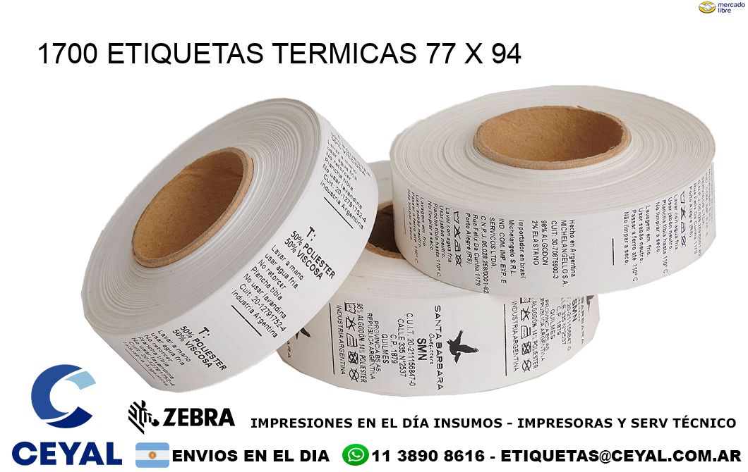 1700 ETIQUETAS TERMICAS 77 x 94