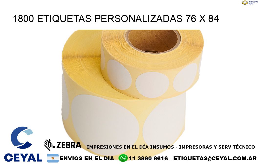 1800 ETIQUETAS PERSONALIZADAS 76 x 84