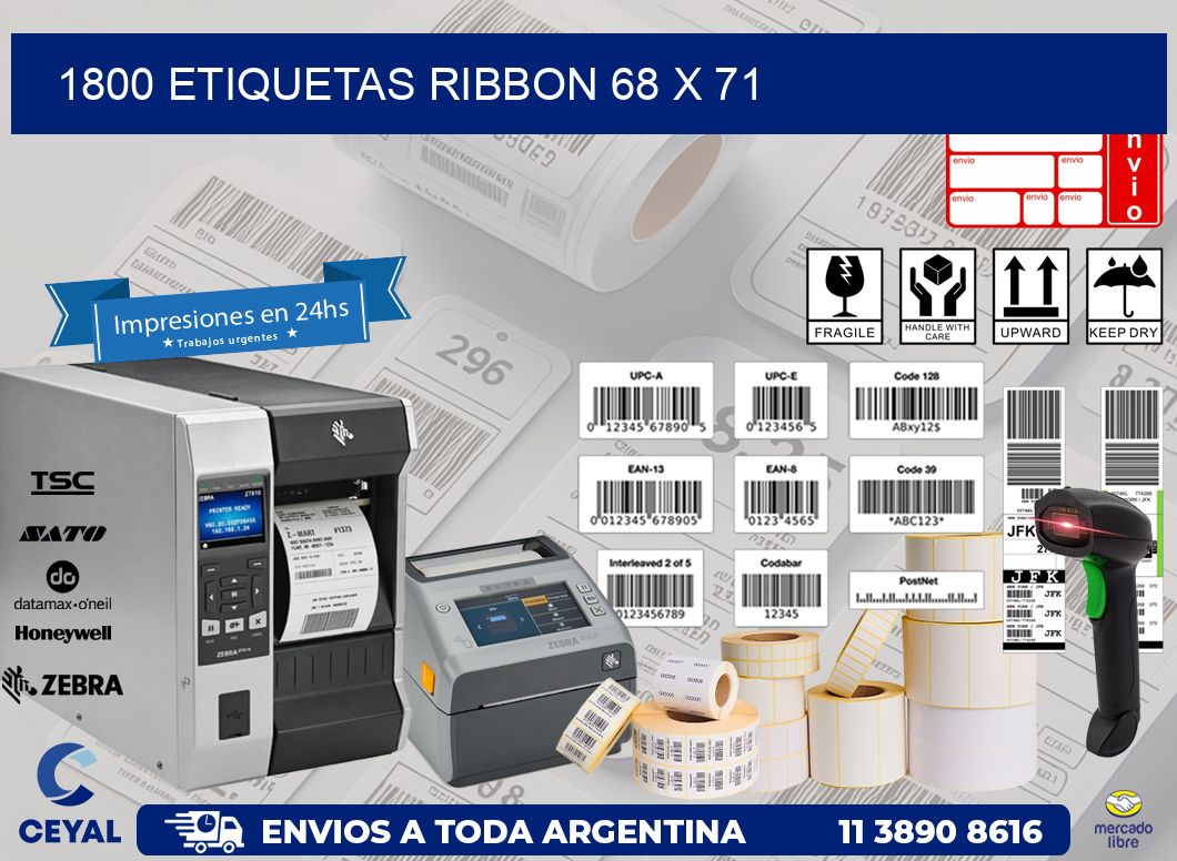 1800 ETIQUETAS RIBBON 68 x 71