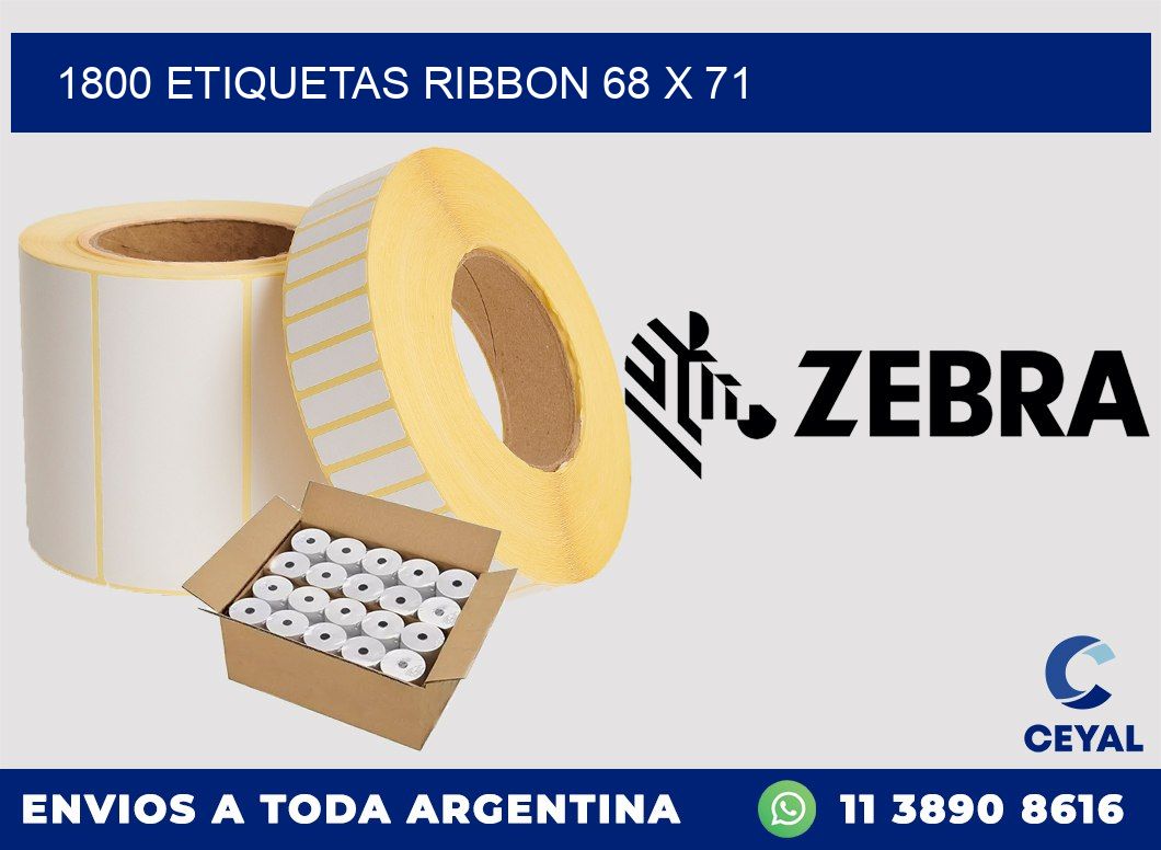 1800 ETIQUETAS RIBBON 68 x 71