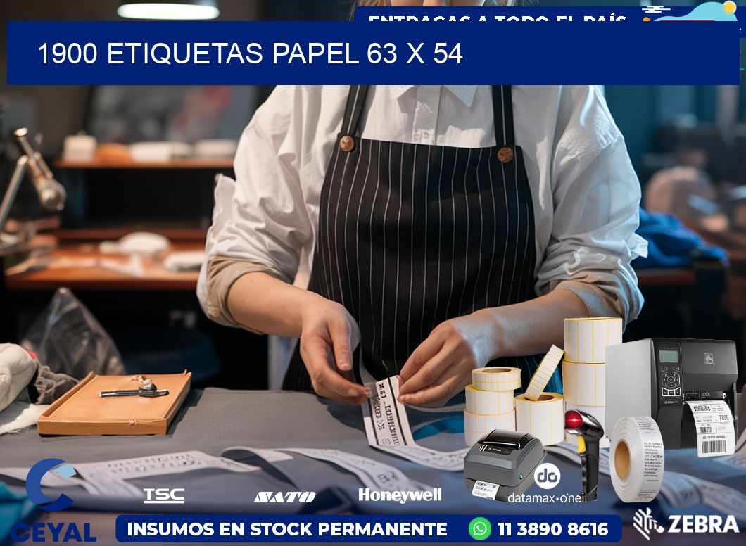 1900 ETIQUETAS PAPEL 63 x 54