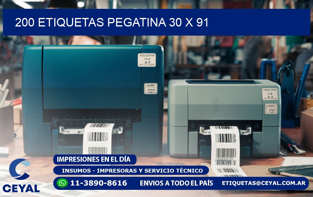 200 ETIQUETAS PEGATINA 30 x 91